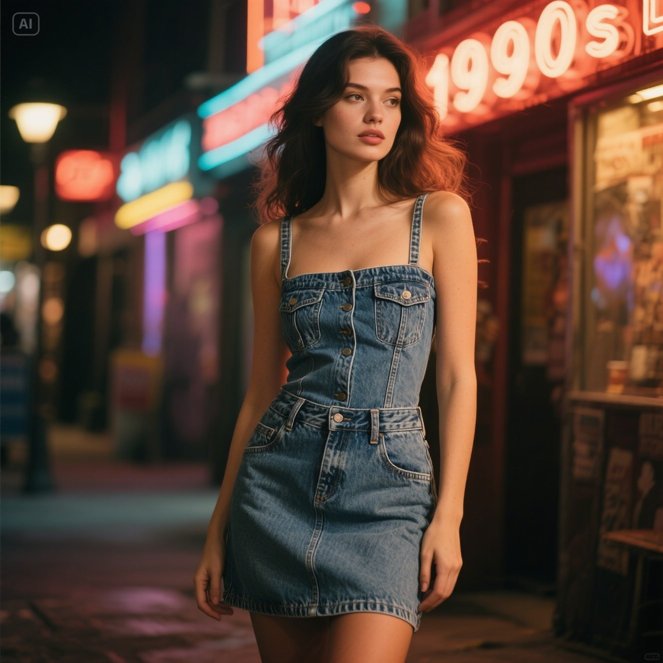 1990s Denim Dress