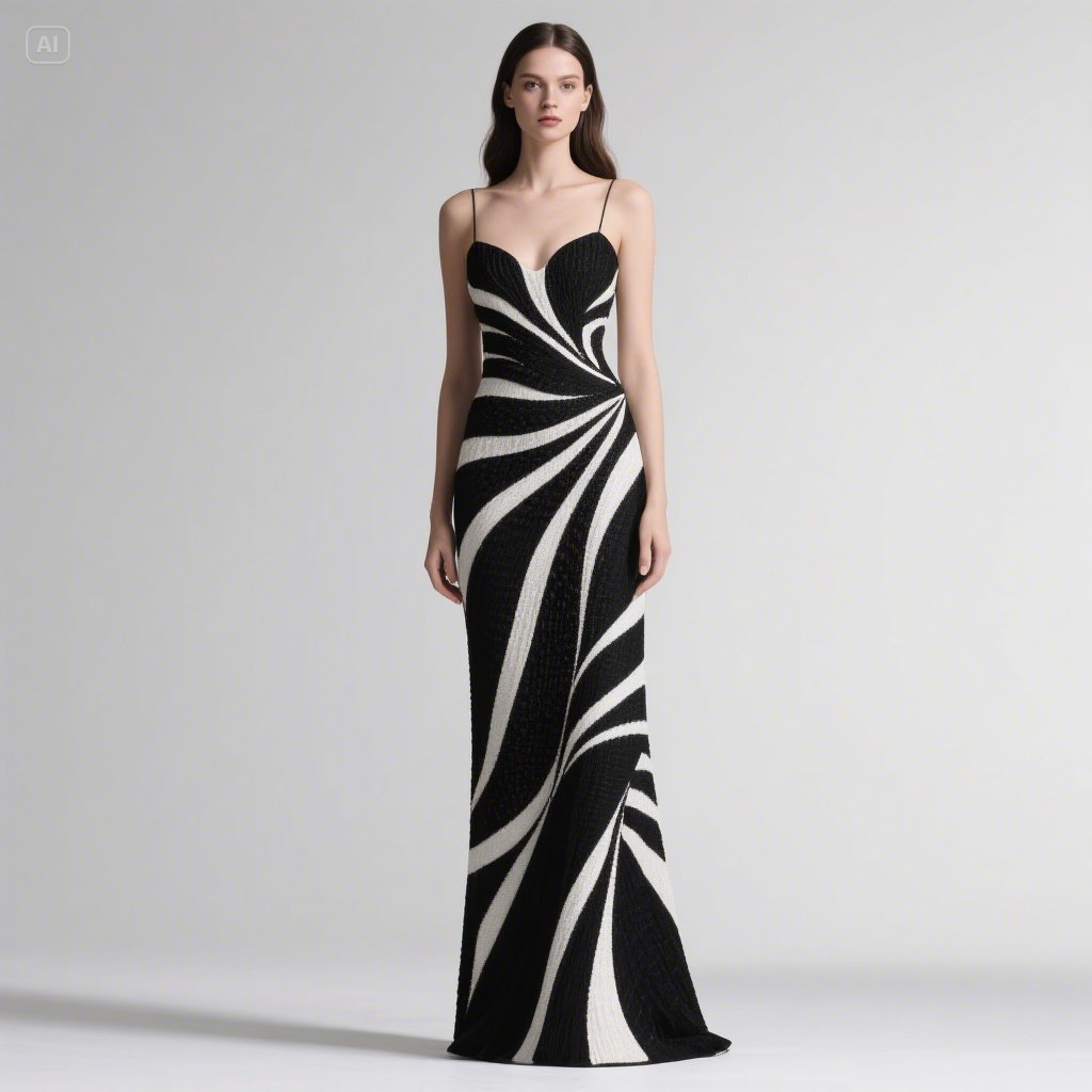 Black & White Graphic Gown