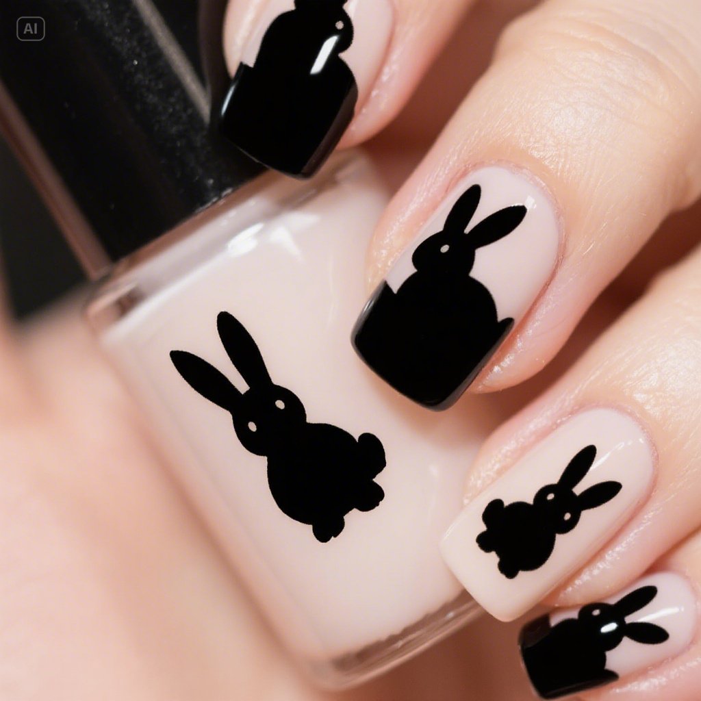 Bunny Silhouettes Nail