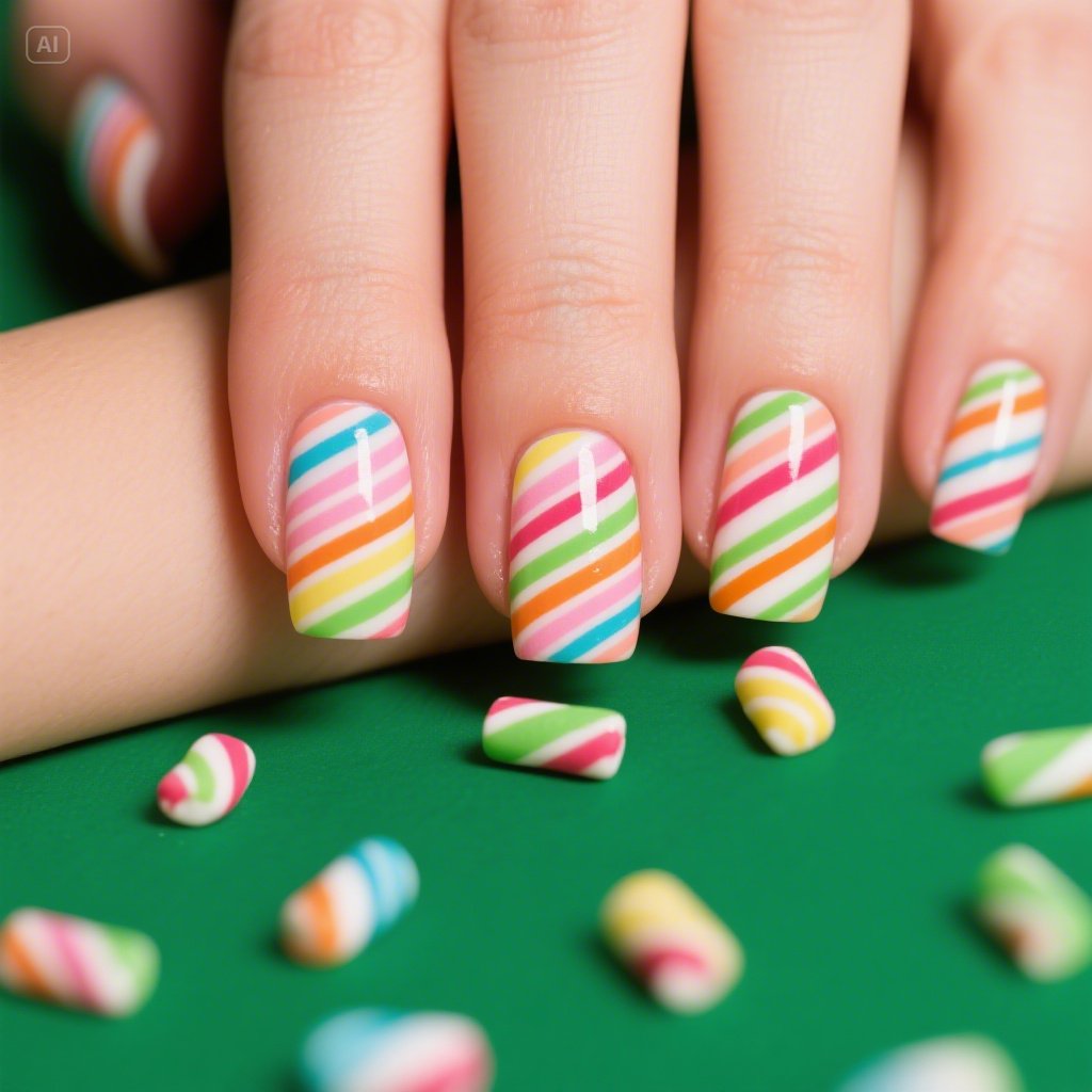 Candy Stripes Nail