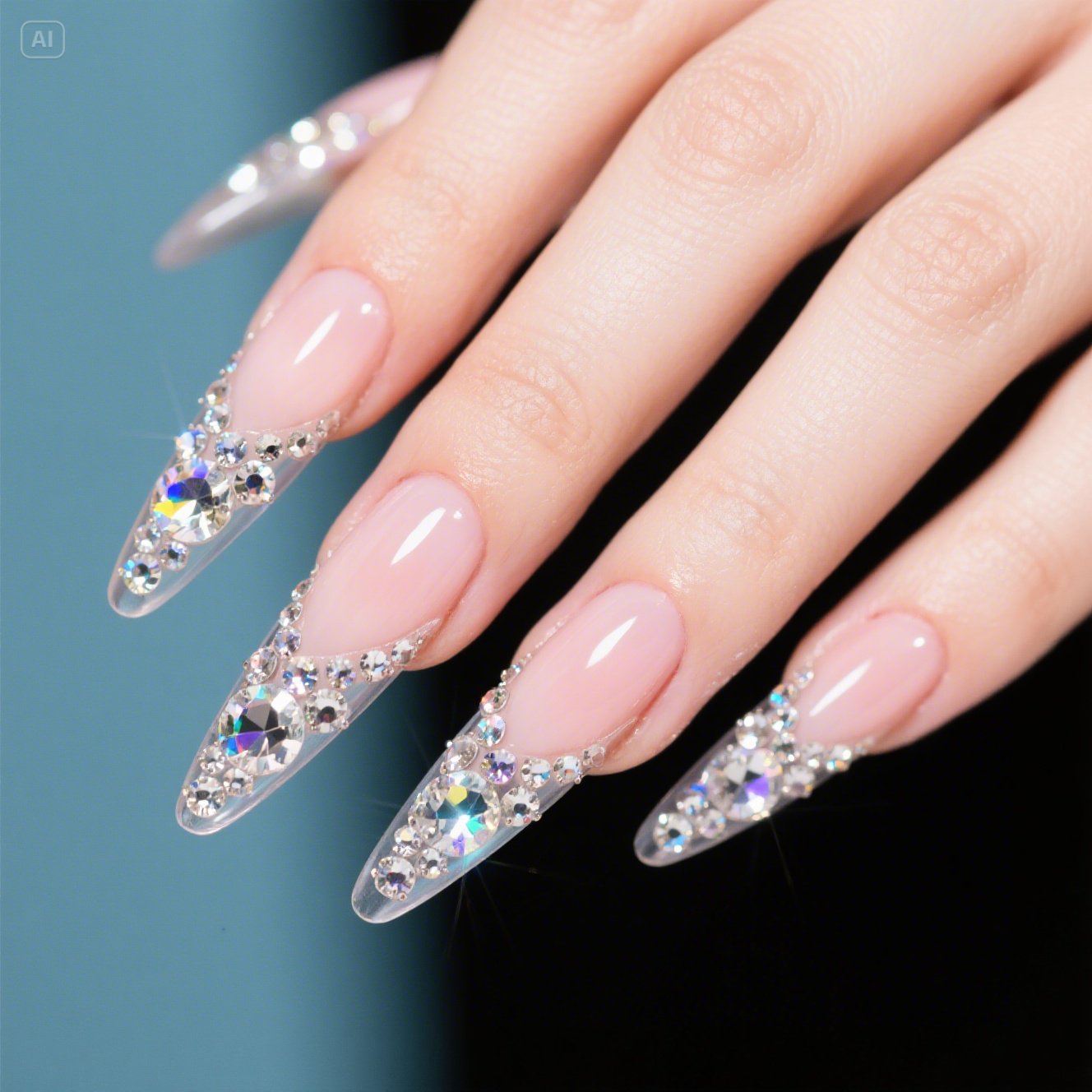 Clear Stiletto with Rhinestones