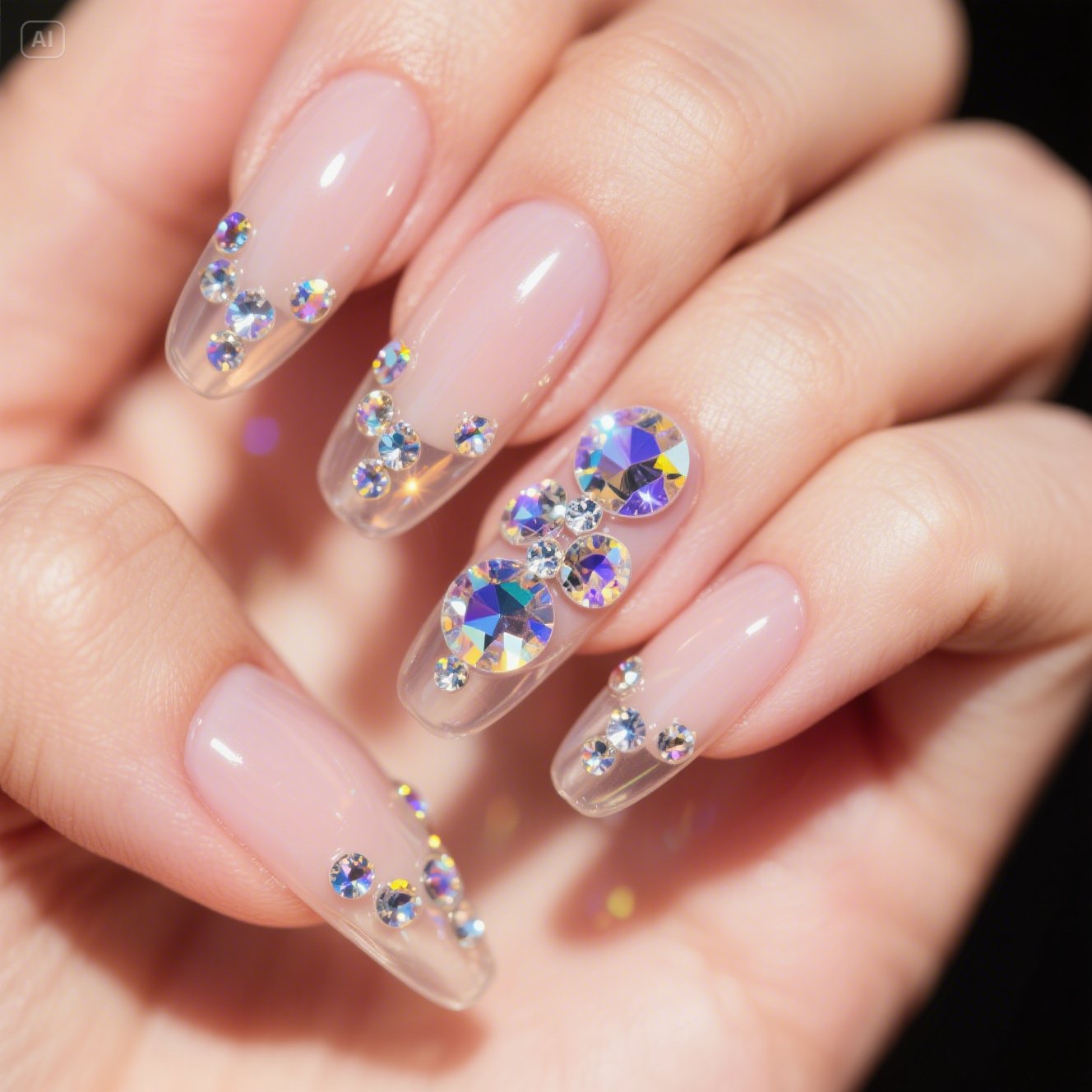 Clear with Rhinestones