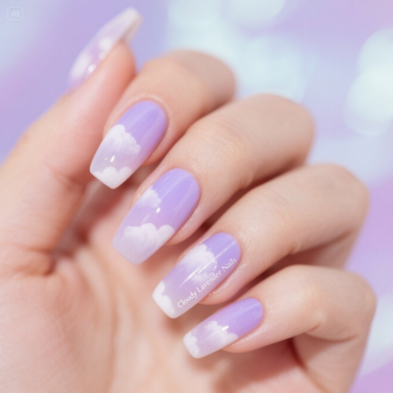 Cloudy Lavender Nails