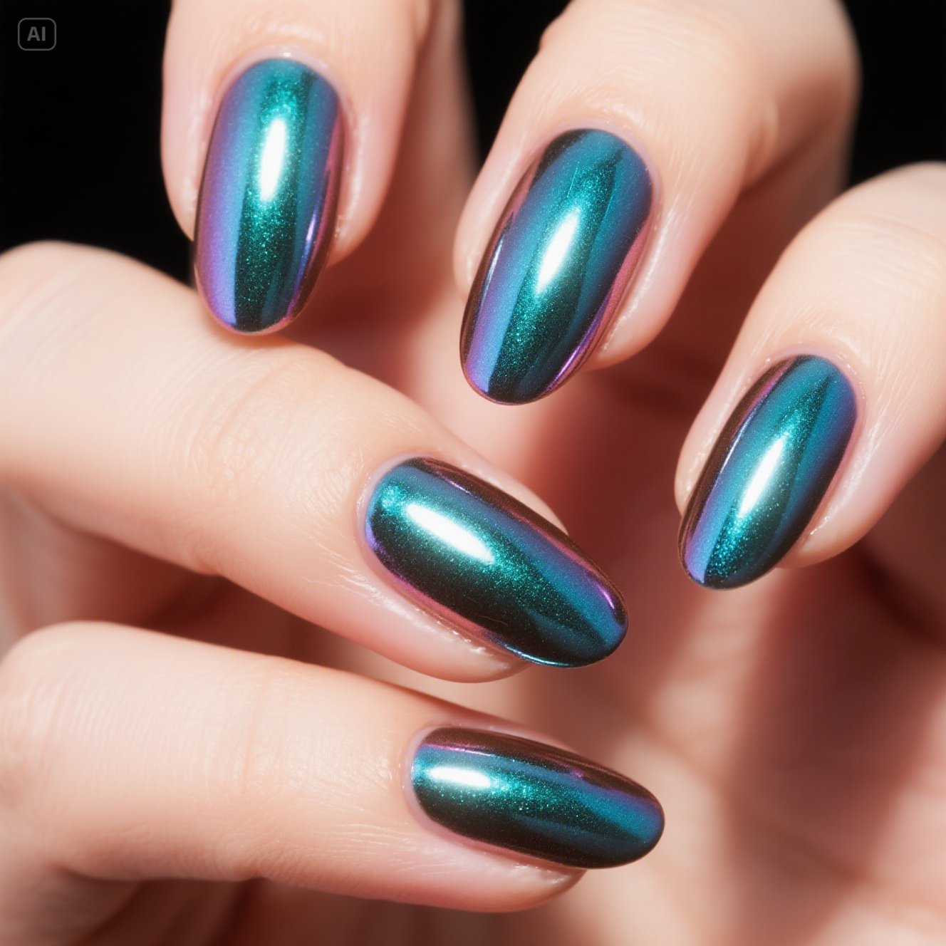 Colored Chrome Nails