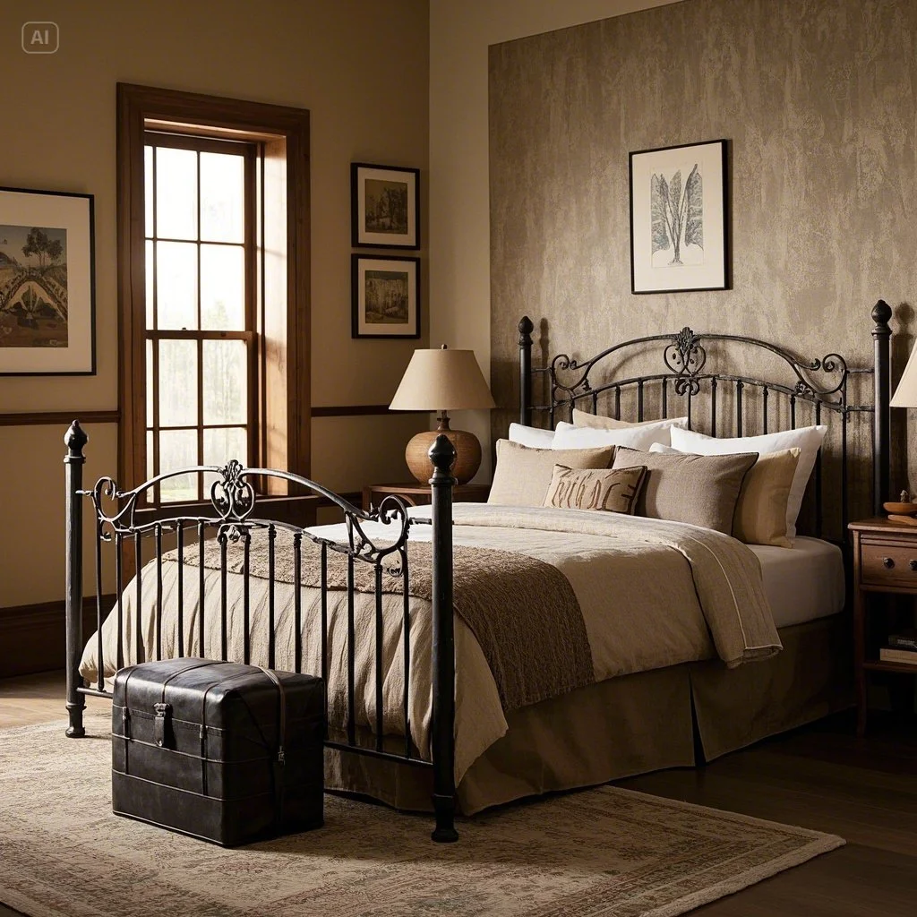 Decorate with Wrought Iron Western Bedroom Ideas