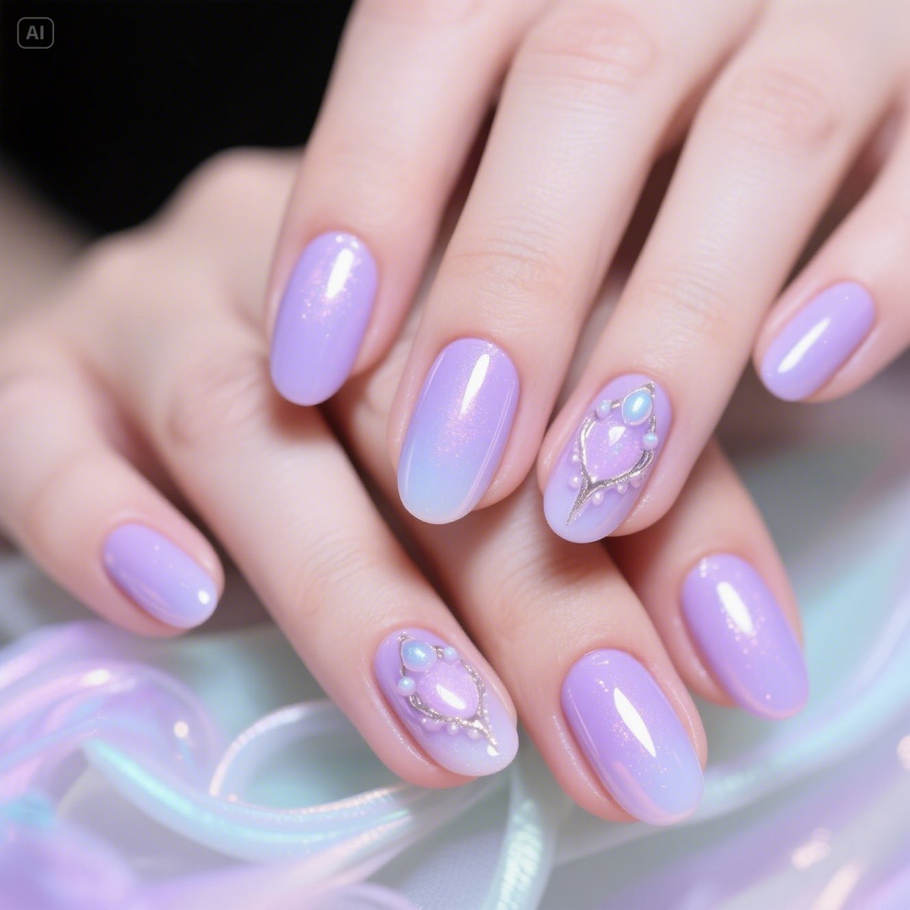 Dreamy Light Purple Nails