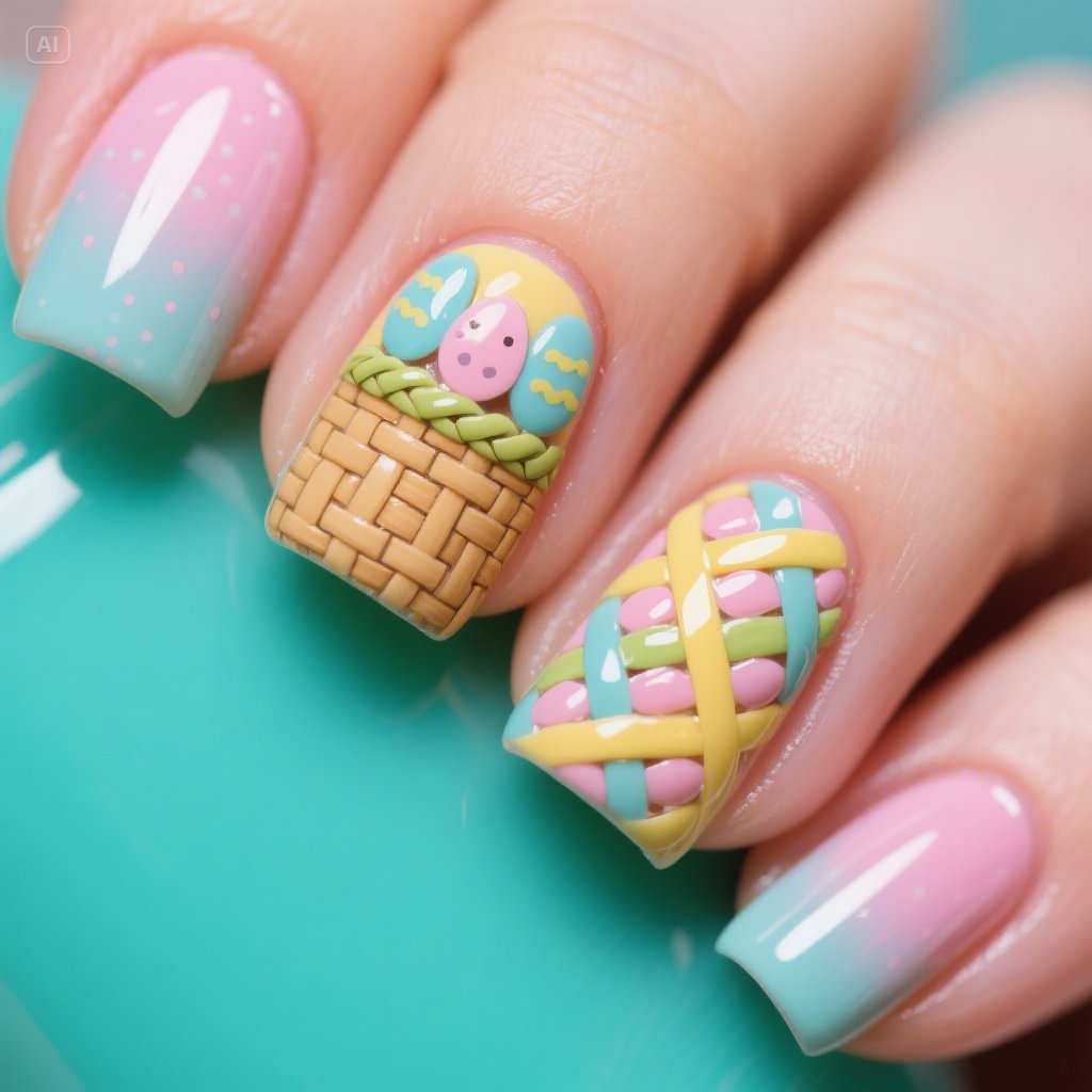 Easter Basket Weave Nail
