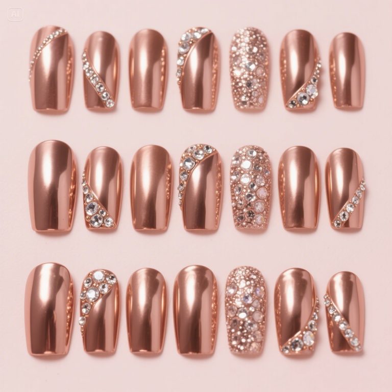 Elegant Rose Gold Nails