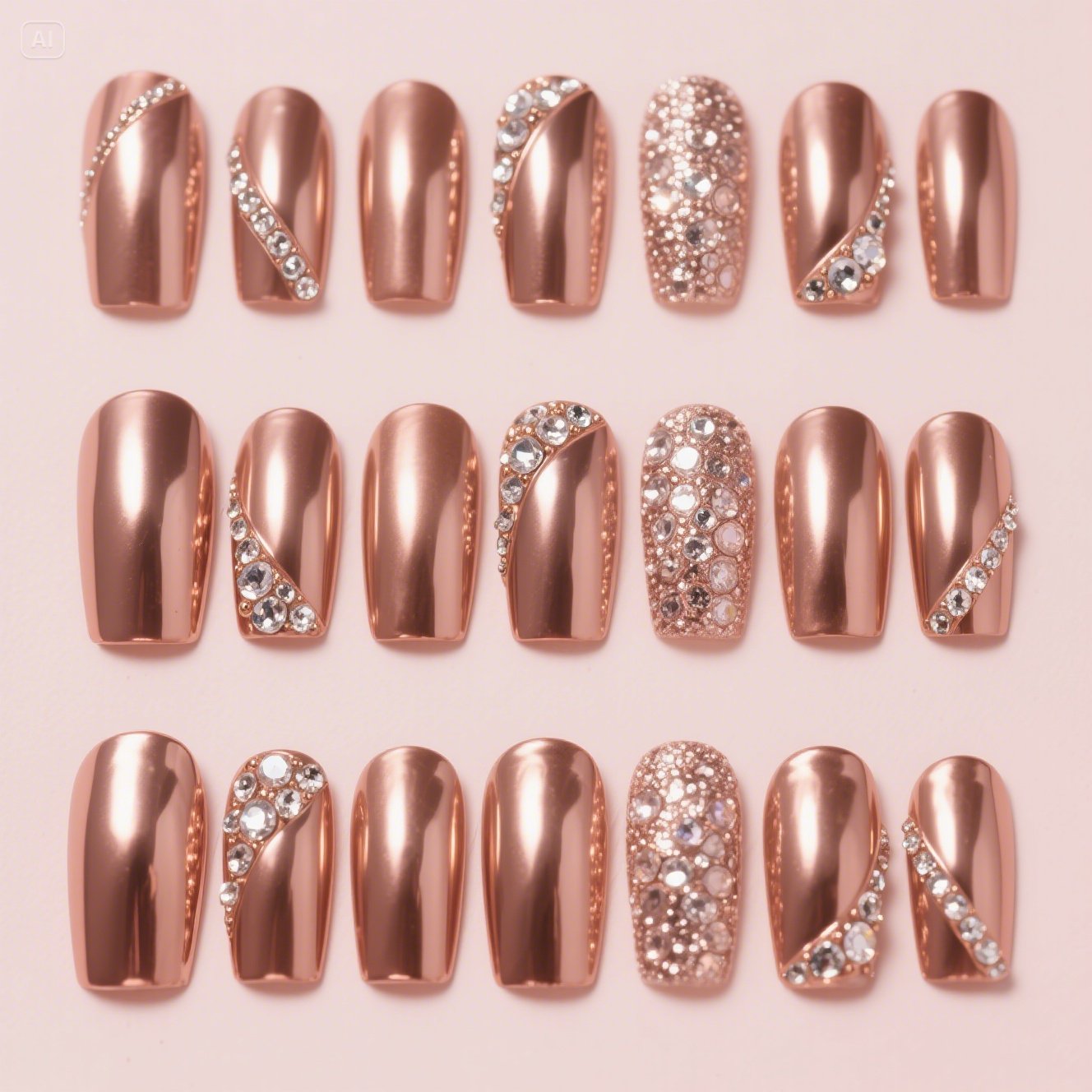 Elegant Rose Gold Nails