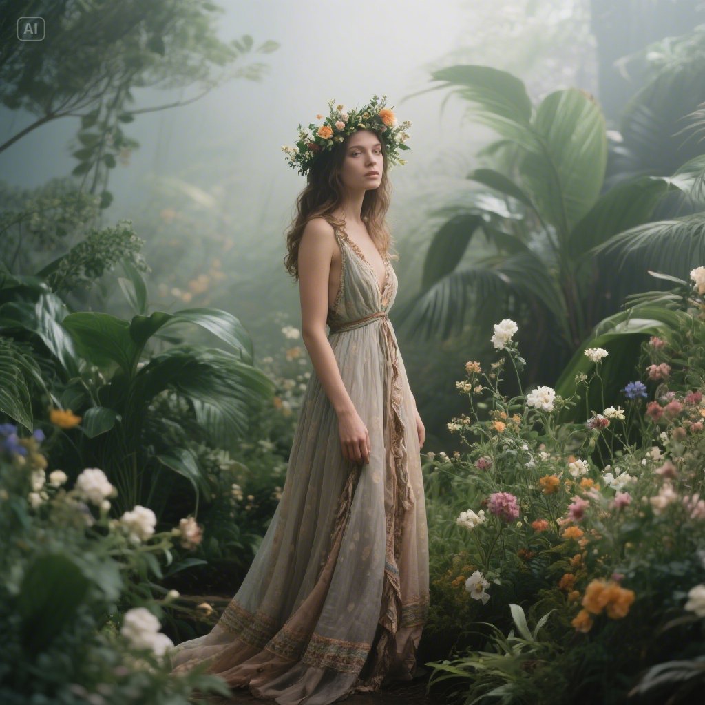 Floral Crown & Boho Gown