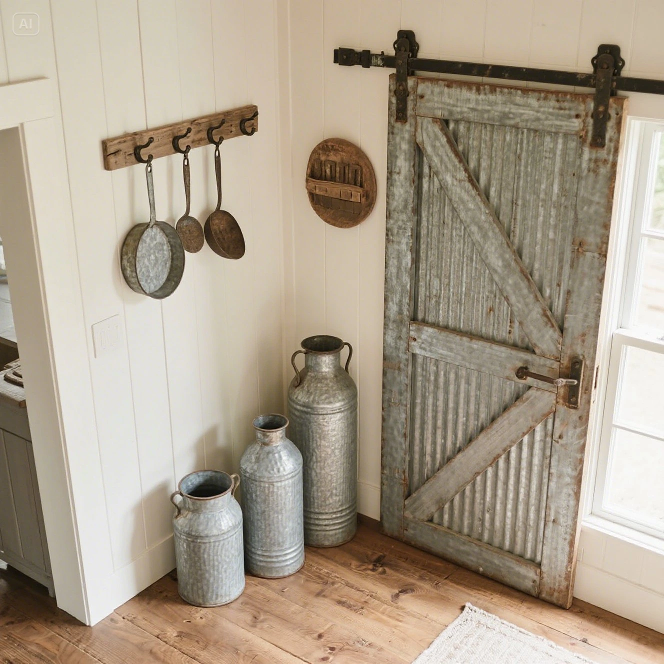 Galvanized Metal Accents Farmhouse Decor Ideas