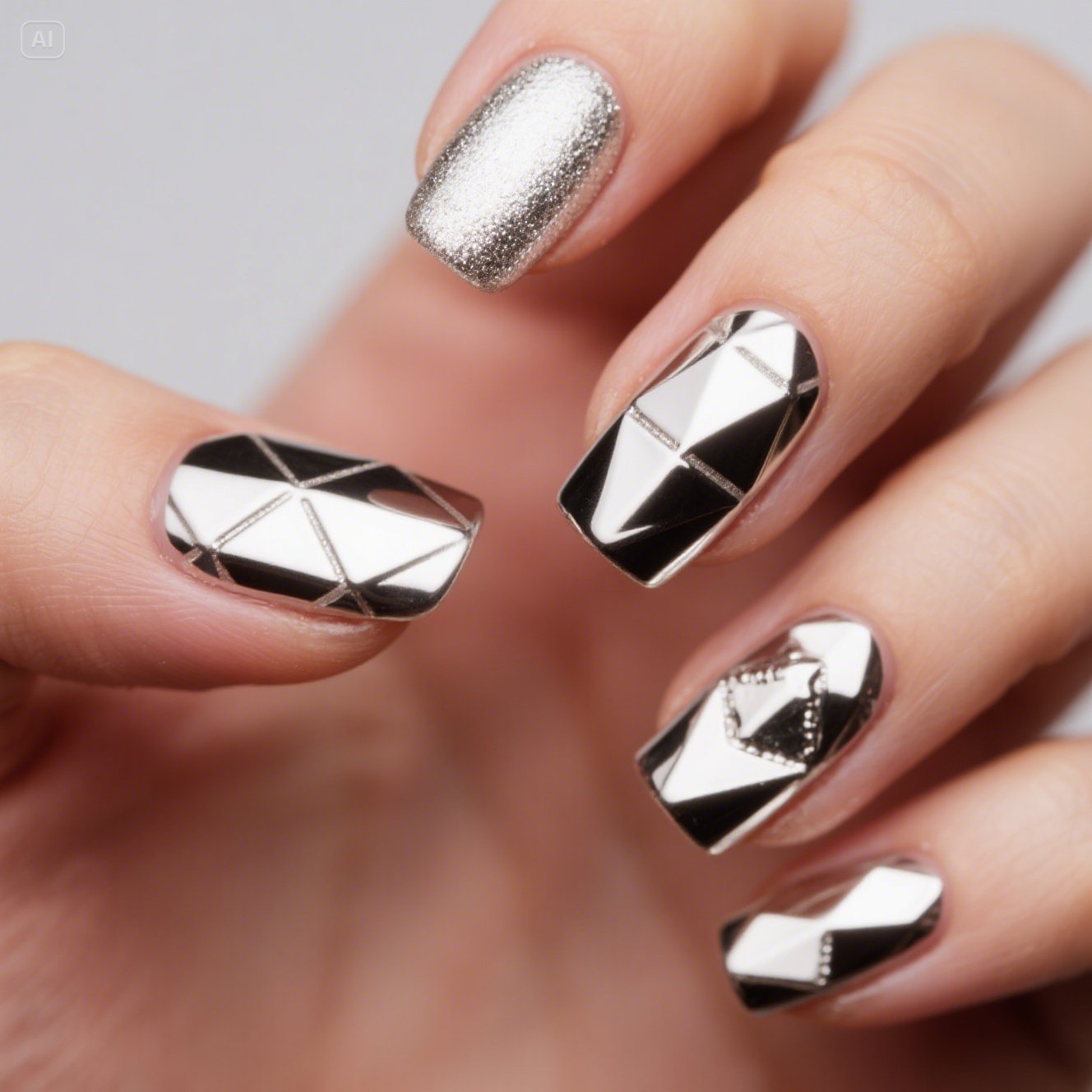Geometric Chrome Accents