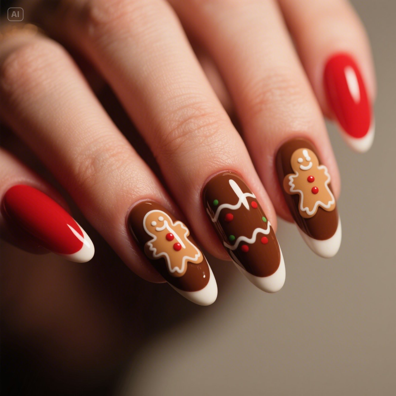Gingerbread French Tips