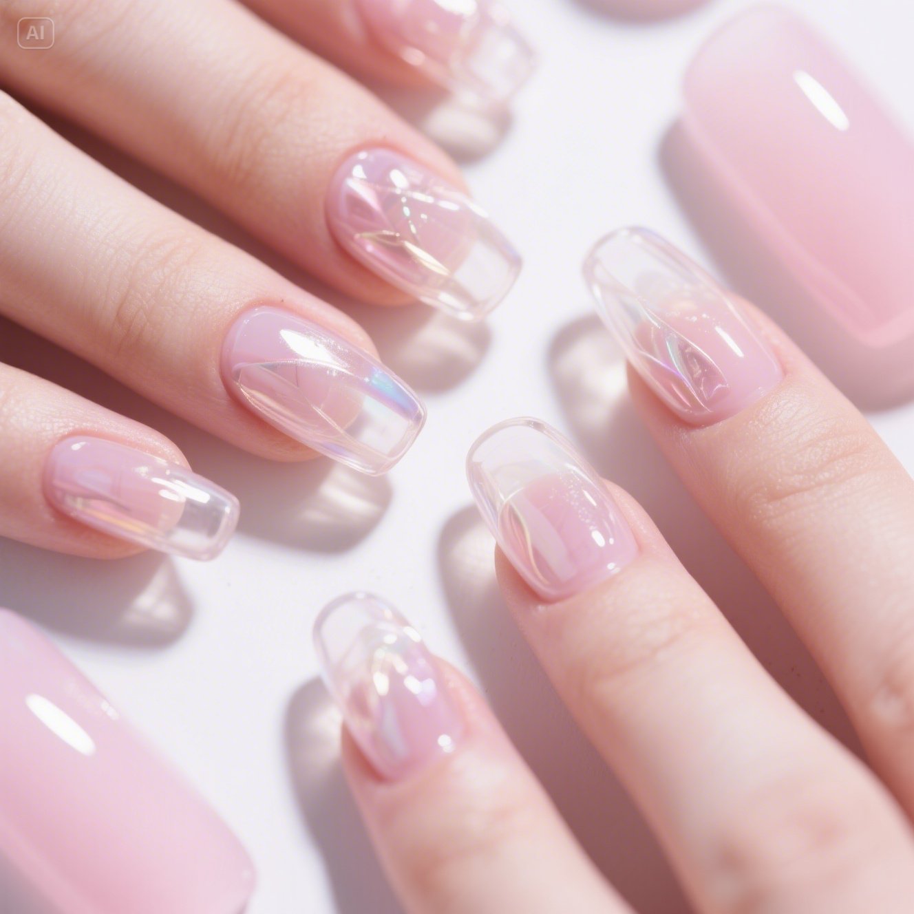Glass-like Jelly Nails