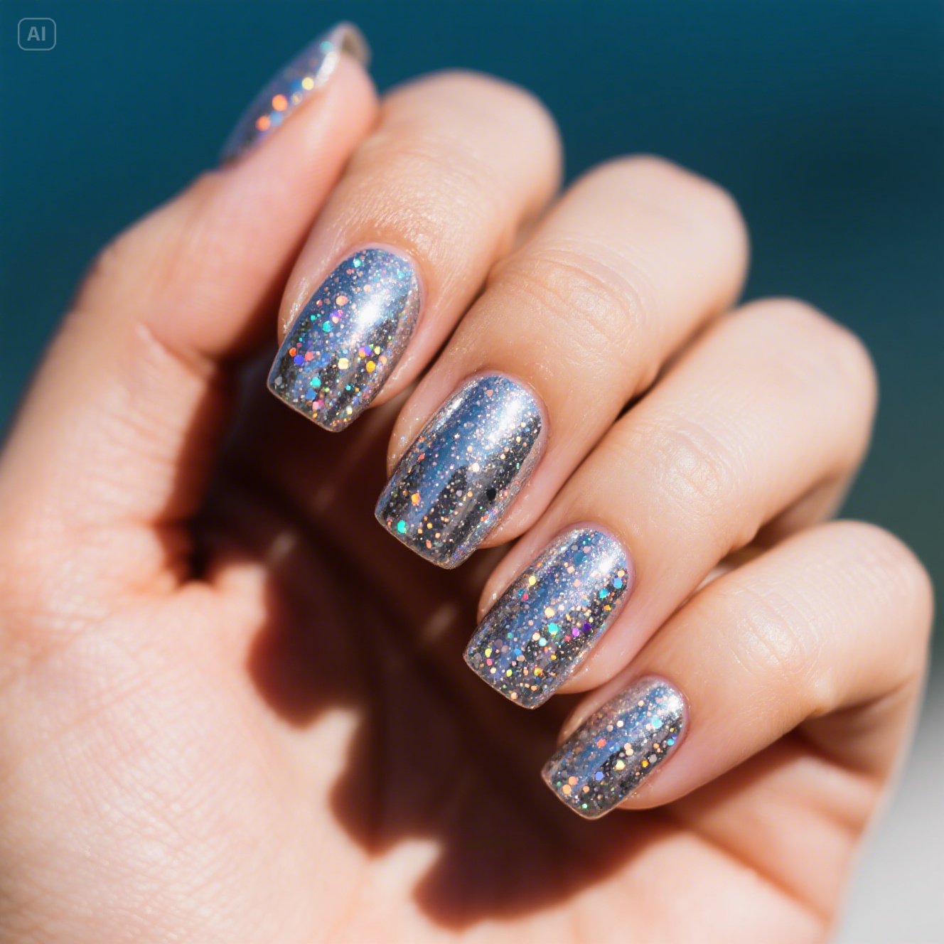 Glitter Chrome Nails