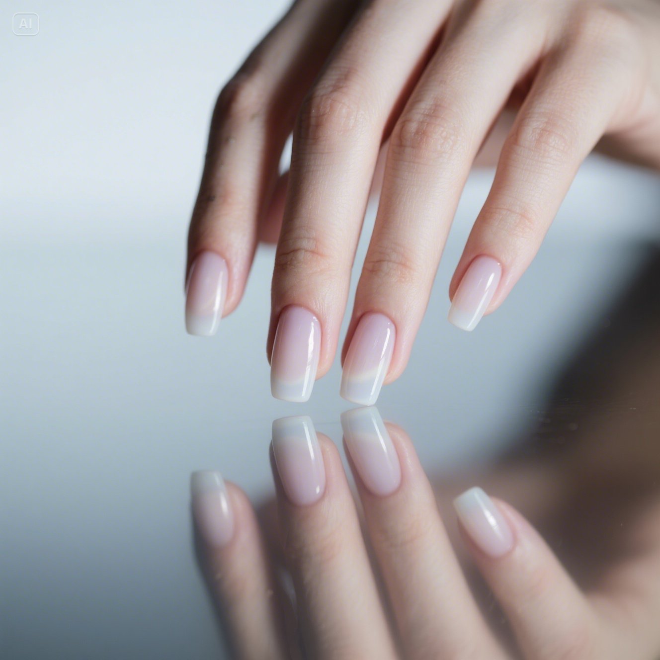 Glossy Barely-There Nails