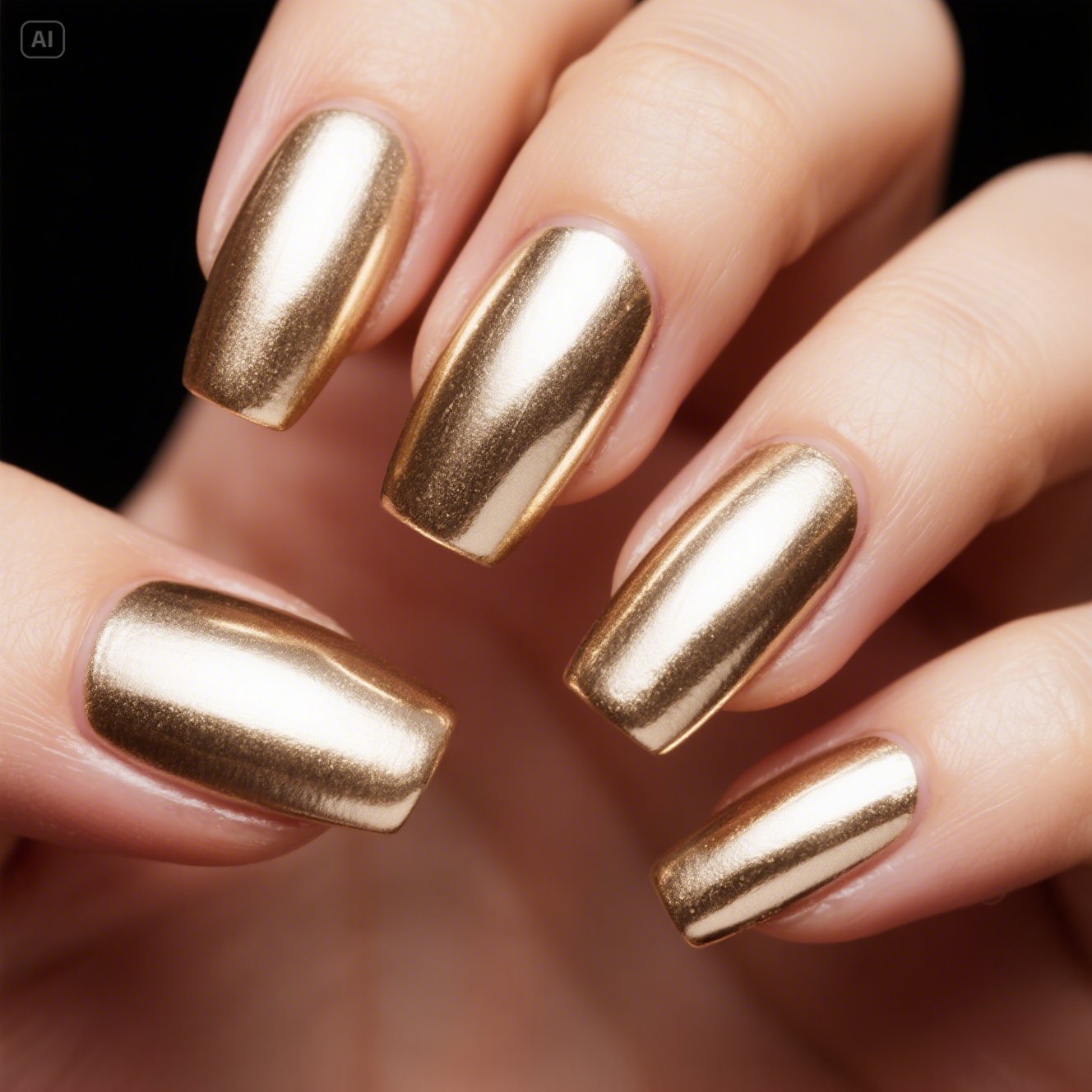 Gold Chrome Nails