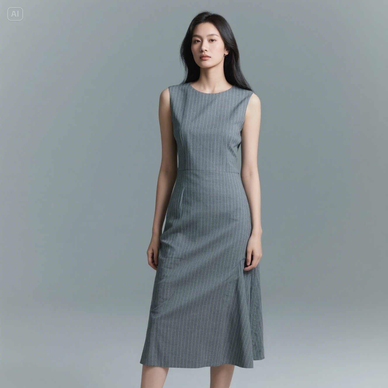 Gray Pinstripe Dress