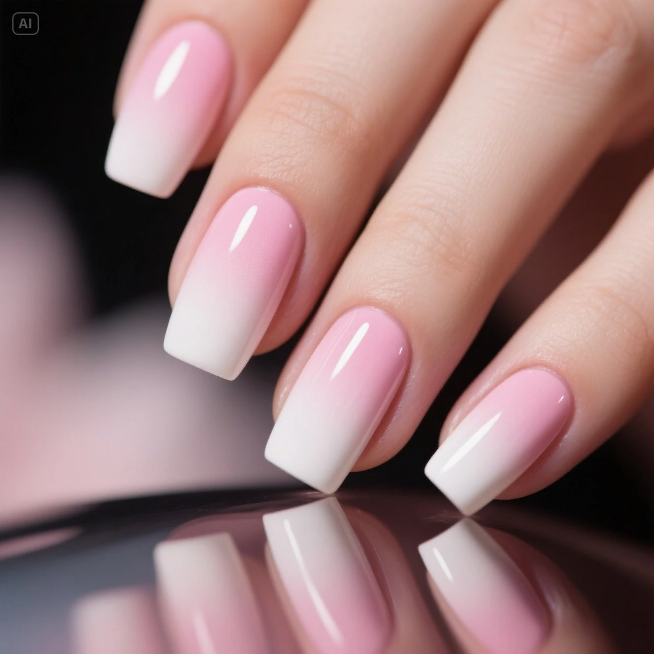 Half-and-Half Ombre Nails