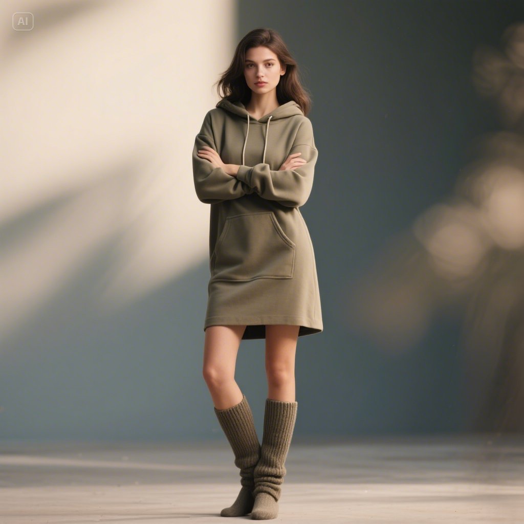 Hoodie Dress with Leg Warmers