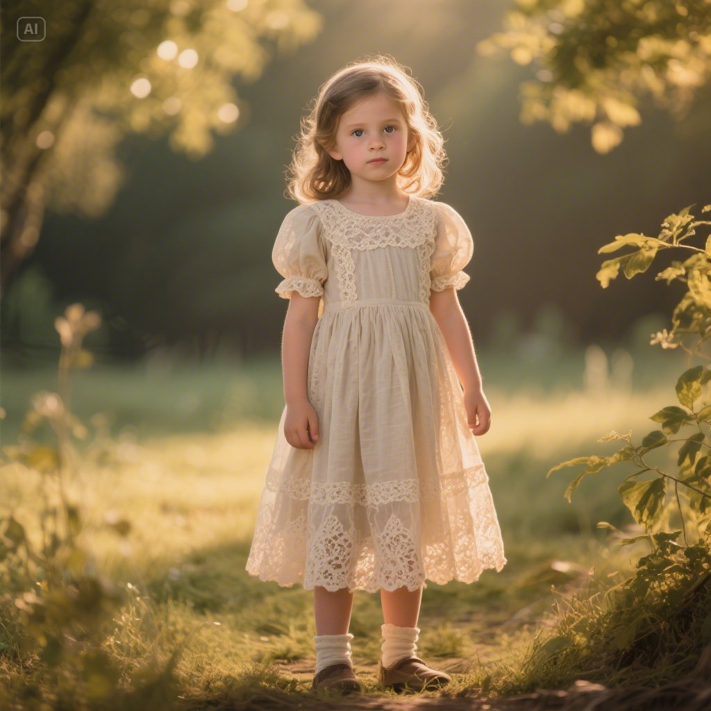 Lace Overlay Dress with Puffed Sleeves