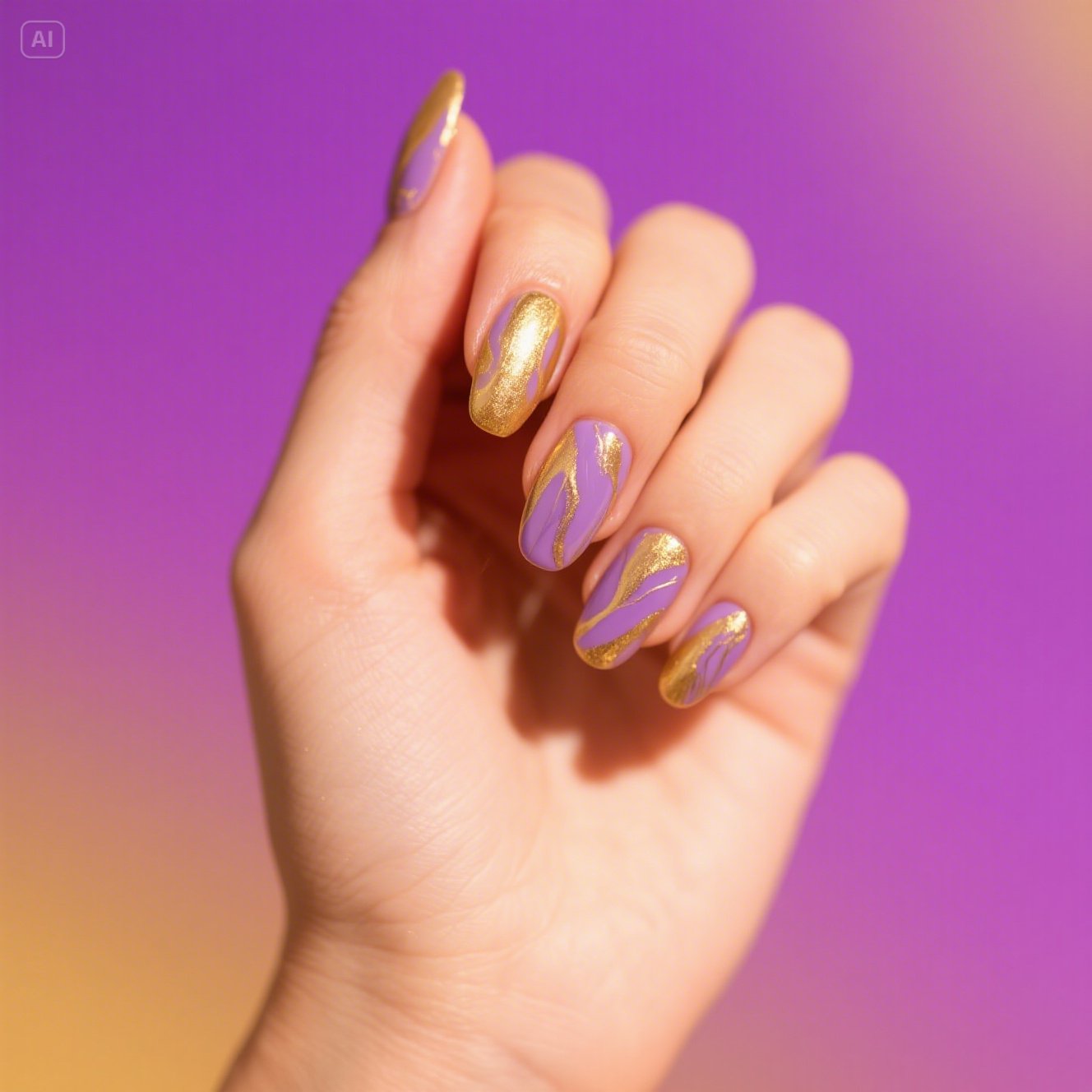 Lavender & Gold Marble