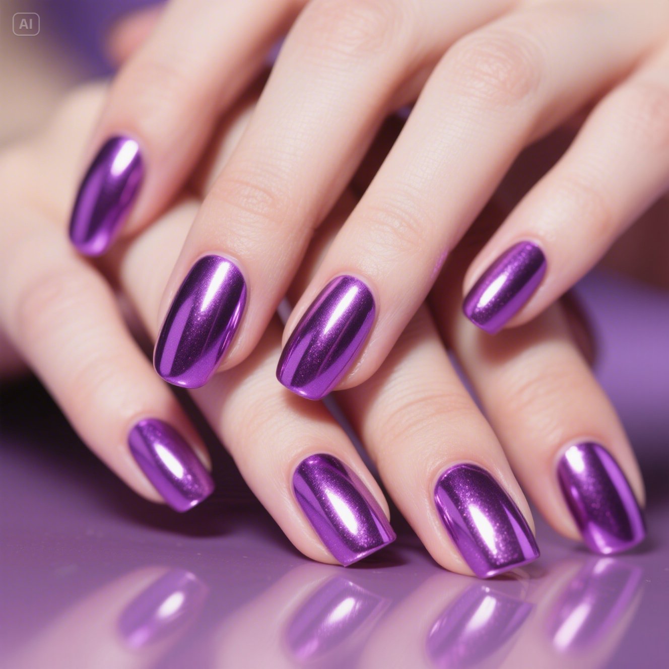 Lilac Chrome Nails