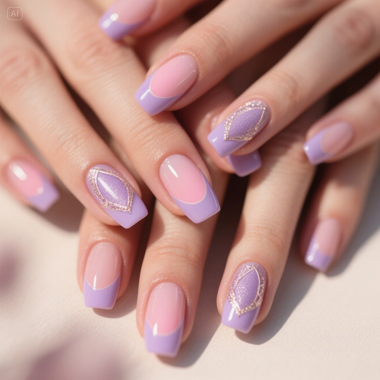 Lilac French Tips