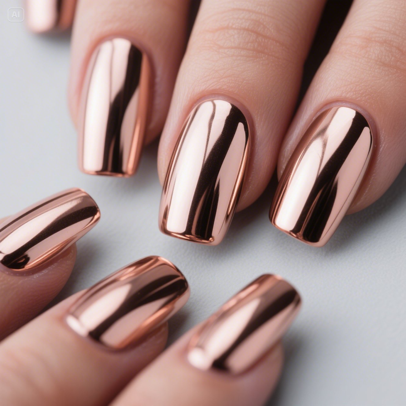 Metallic Rose Gold Chrome