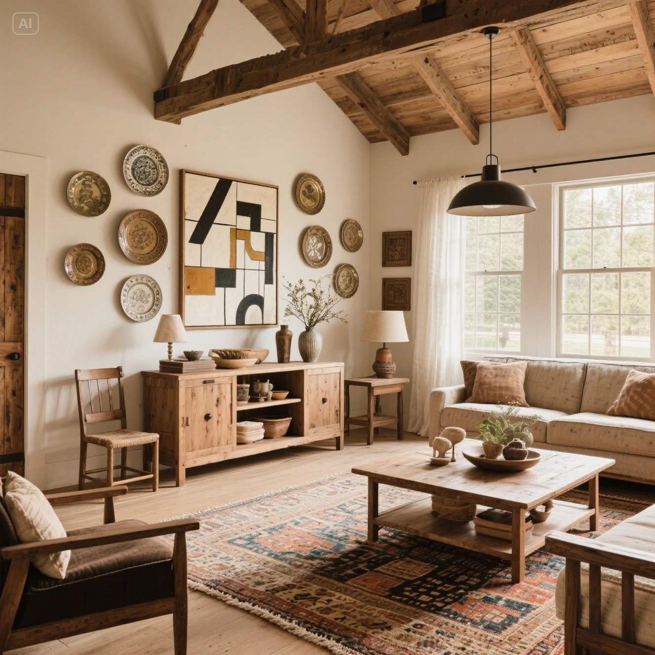 Mix New and Old Pieces Farmhouse Decor Ideas