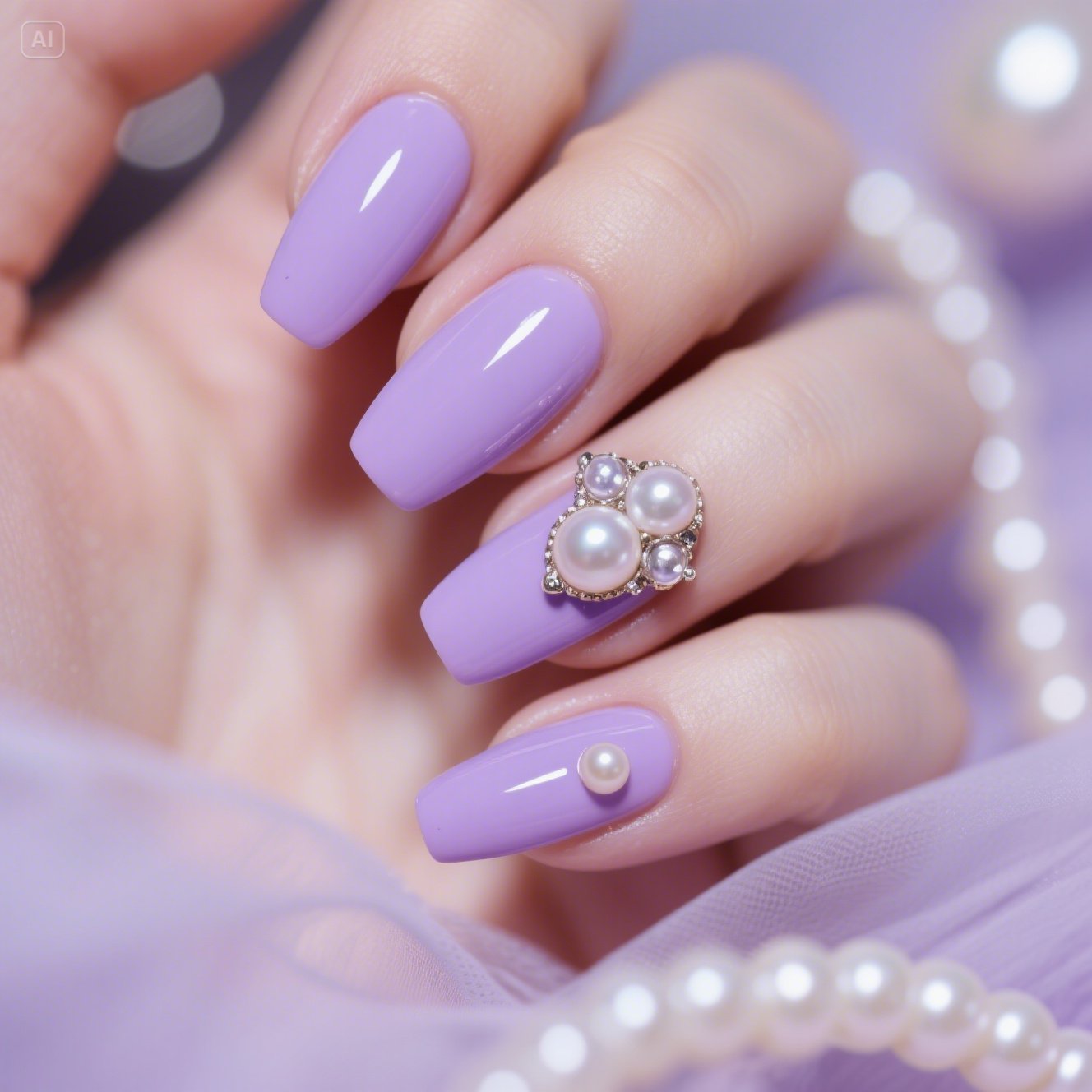 Pearl-Embellished Lilac
