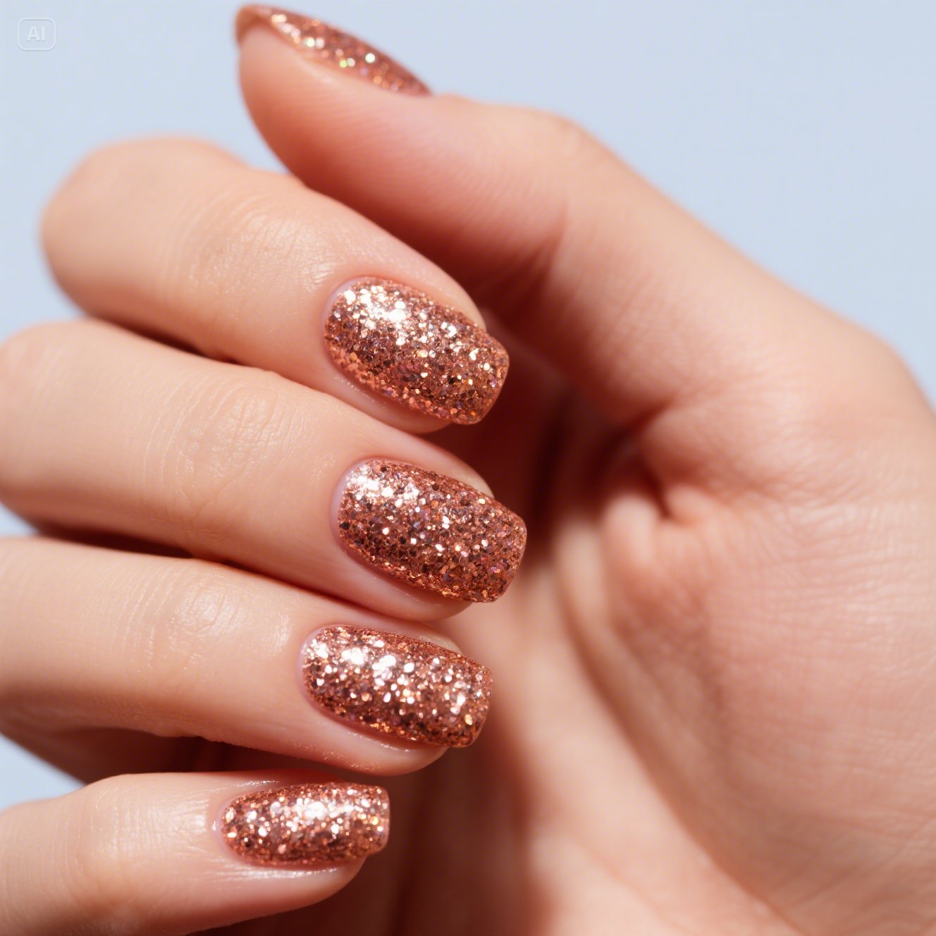 Rose Gold Glitter Cuticles