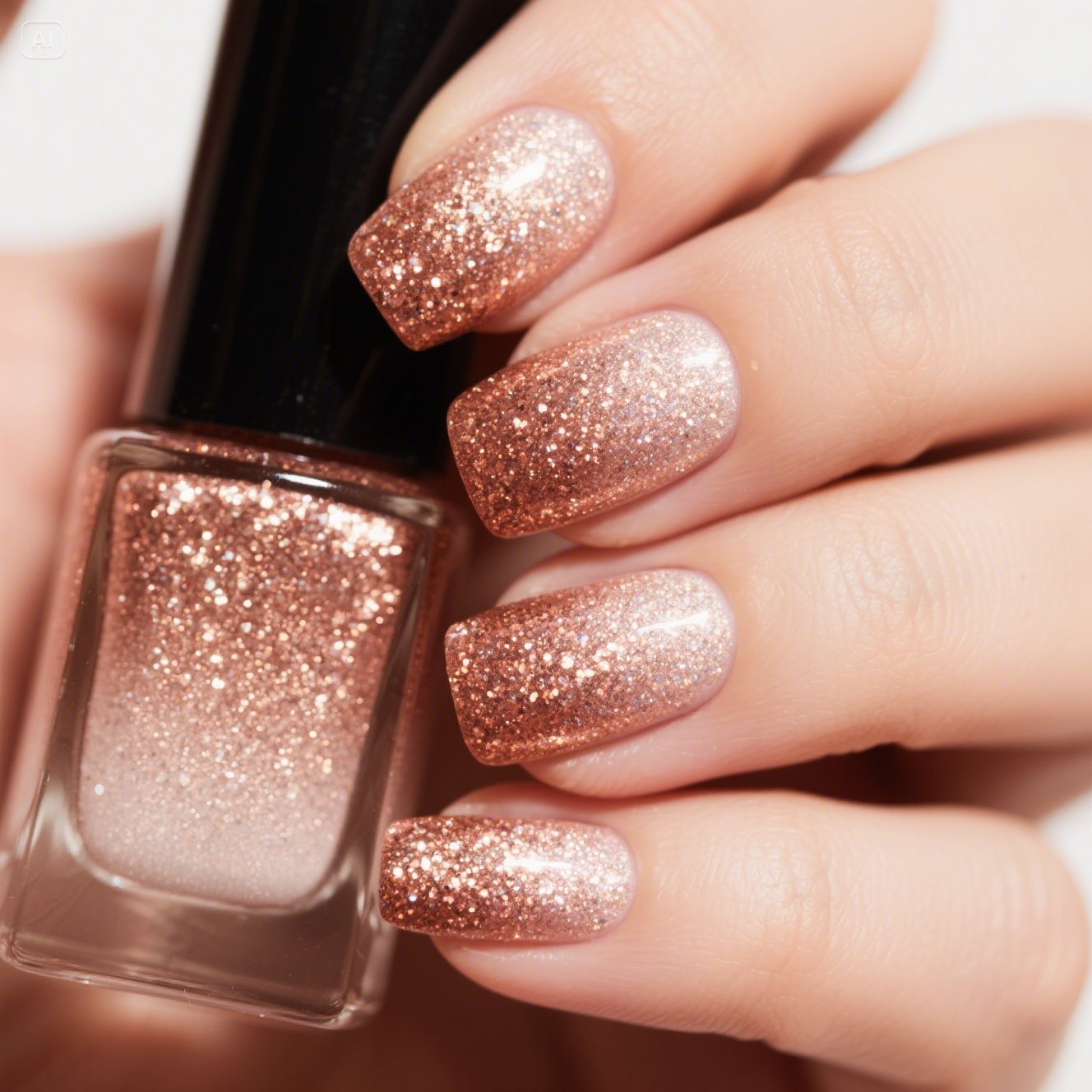 Rose Gold Glitter Ombré