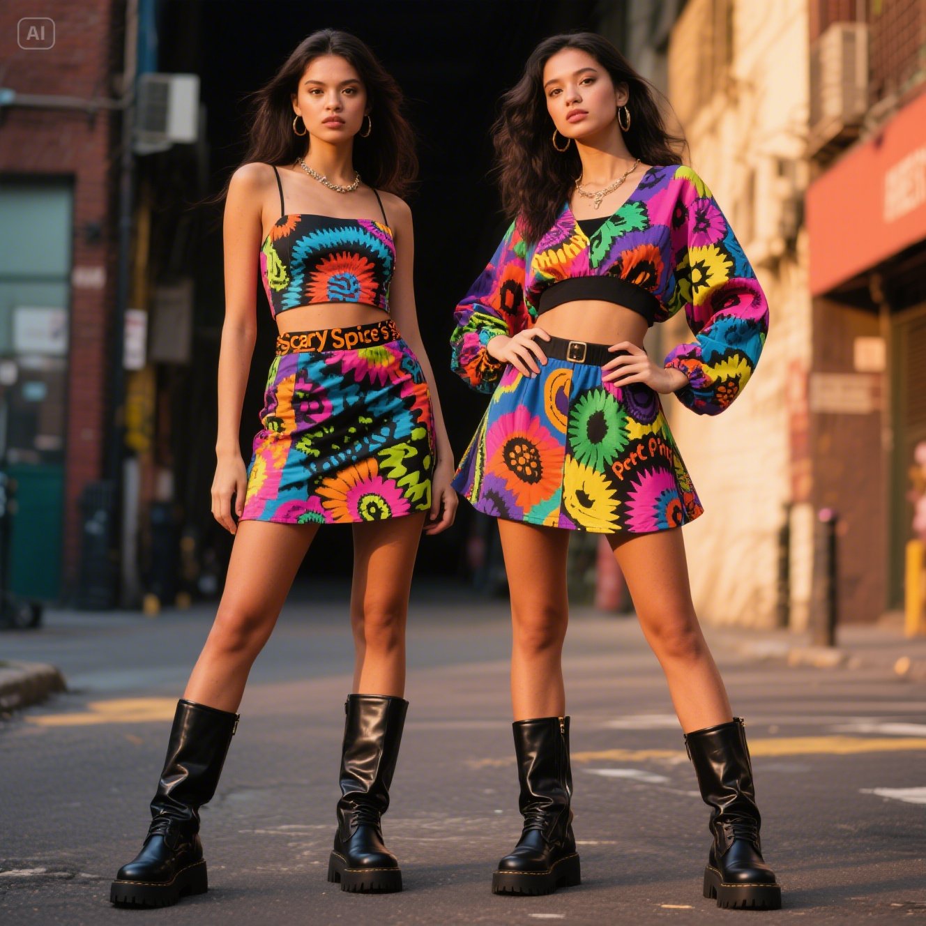 Scary Spice’s Bold Prints & Chunky Boots