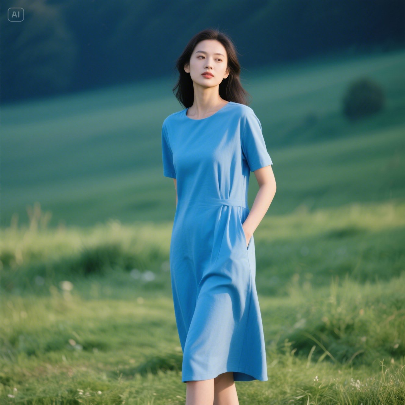 Sky Blue Shift Dress
