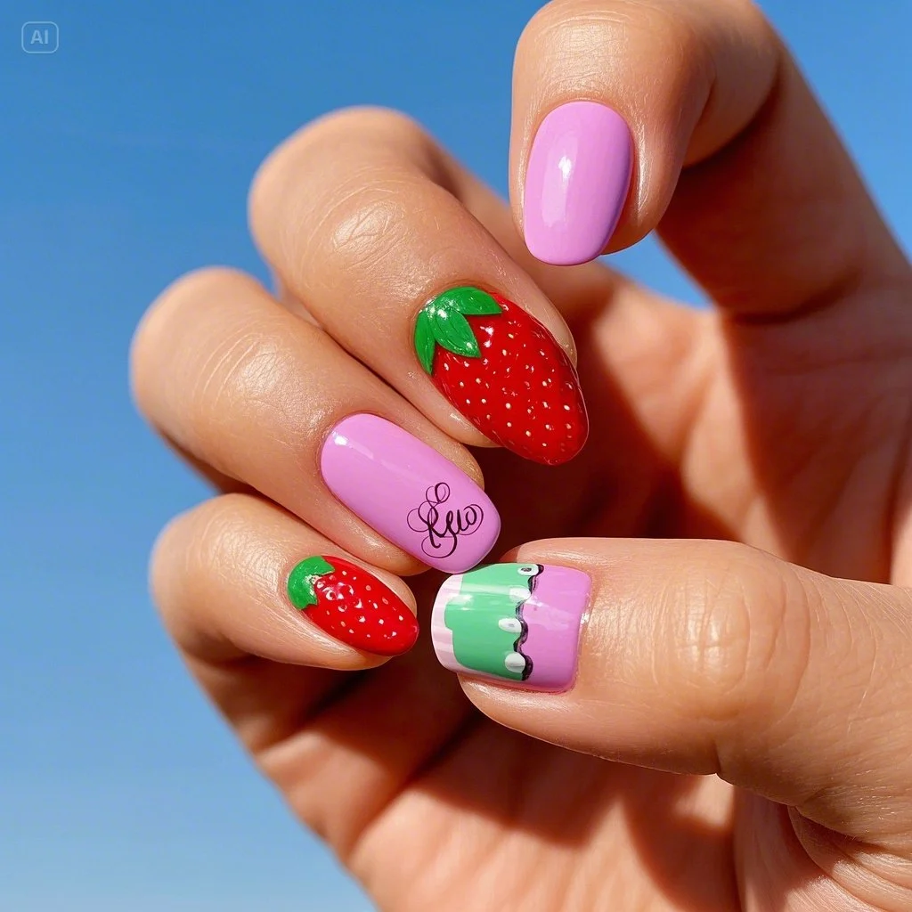 Strawberry Sweet Nail Design