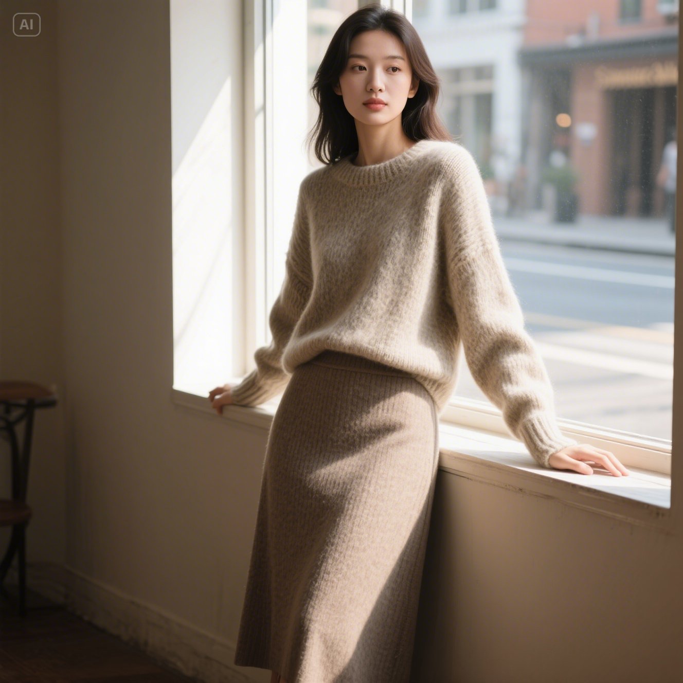 Sweater & Midi Skirt