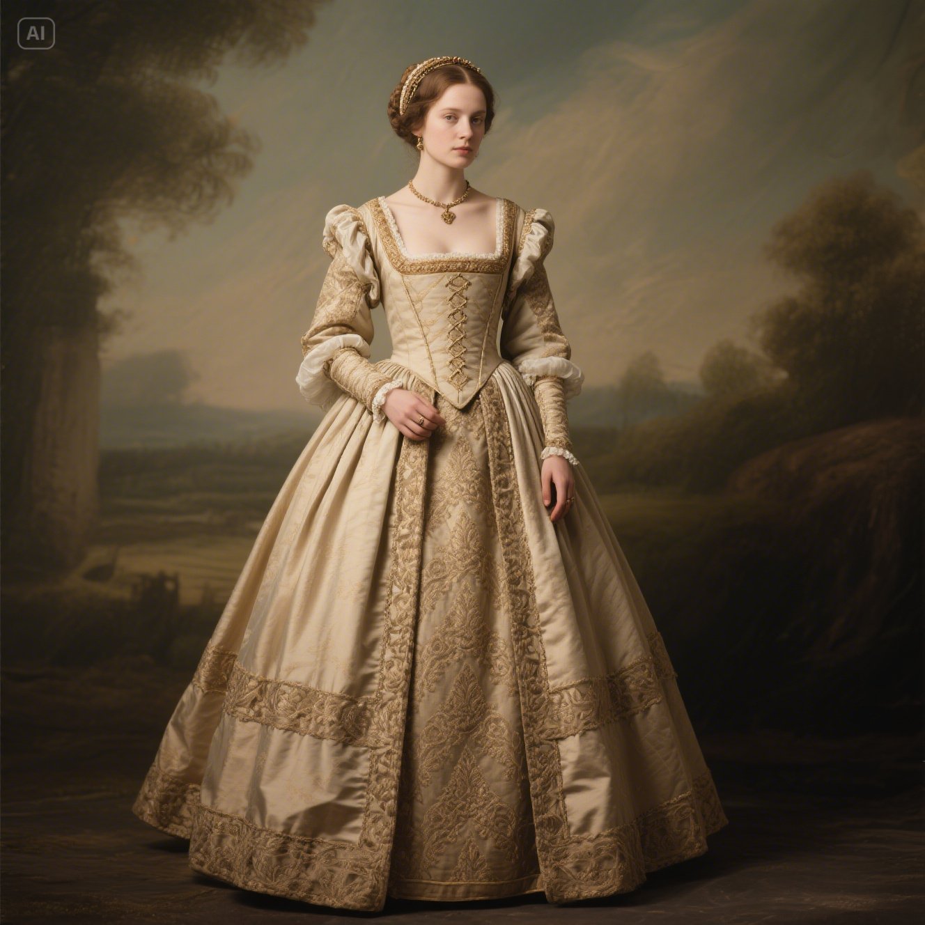 The Classic Tudor Gown with Farthingale