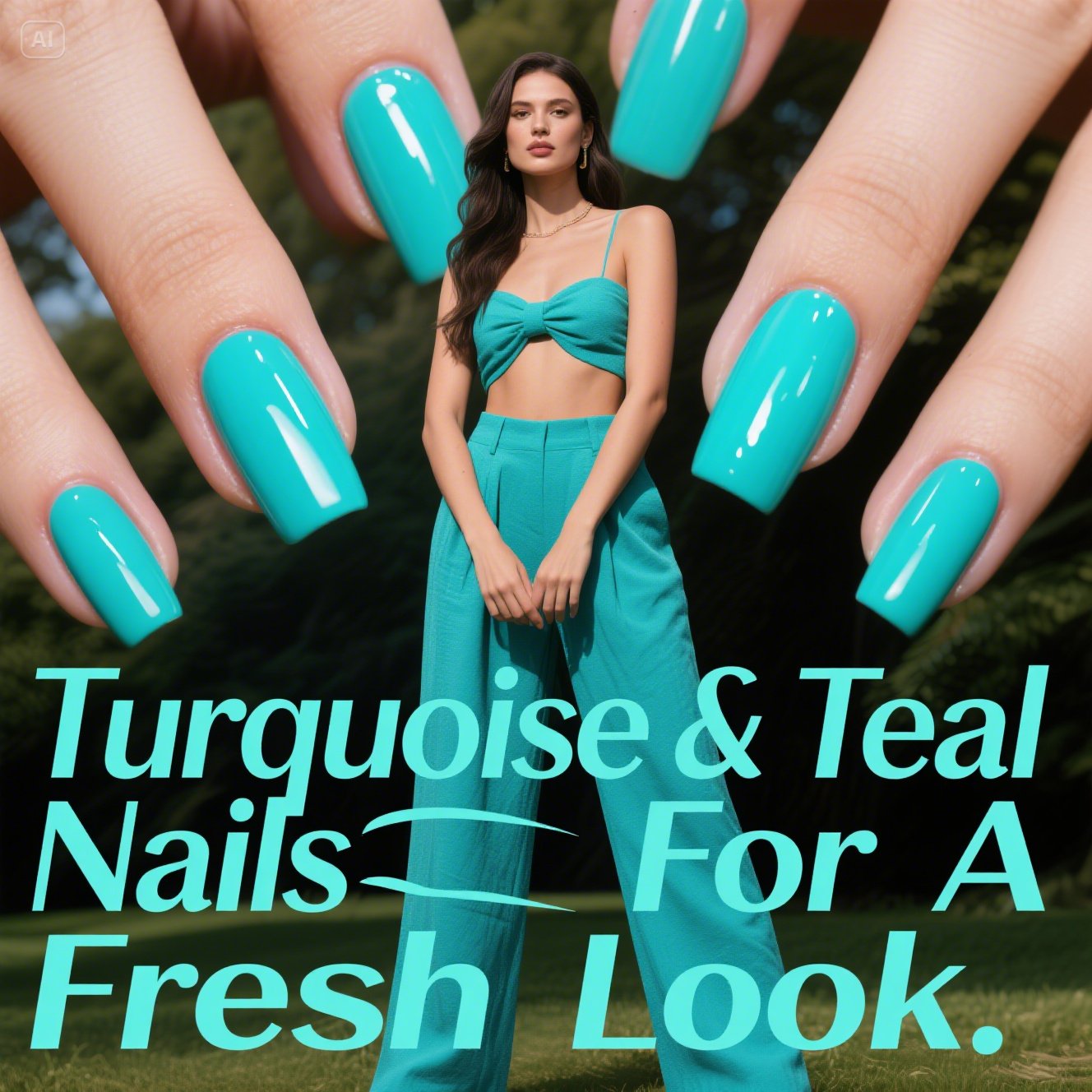 Turquoise & Teal Nails For A Fresh Look