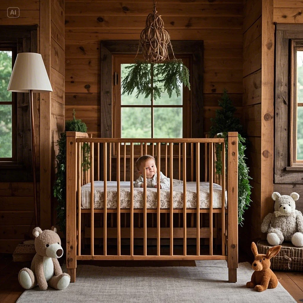 Weathered Wood Crib Rustic Farmhouse Baby Room Idea