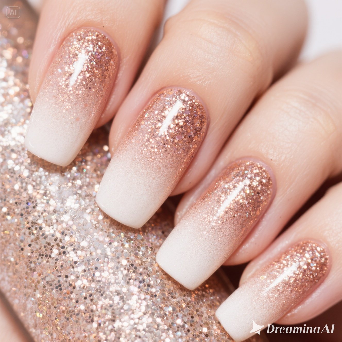 Glitter Gradient Rose Gold
