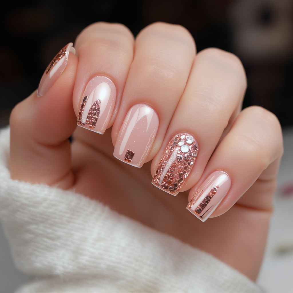 Rose Gold with Rhinestones