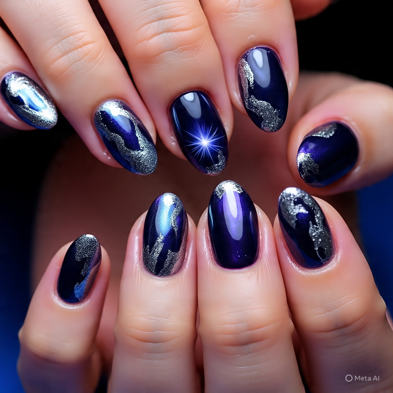 Glossy Galaxy Nails