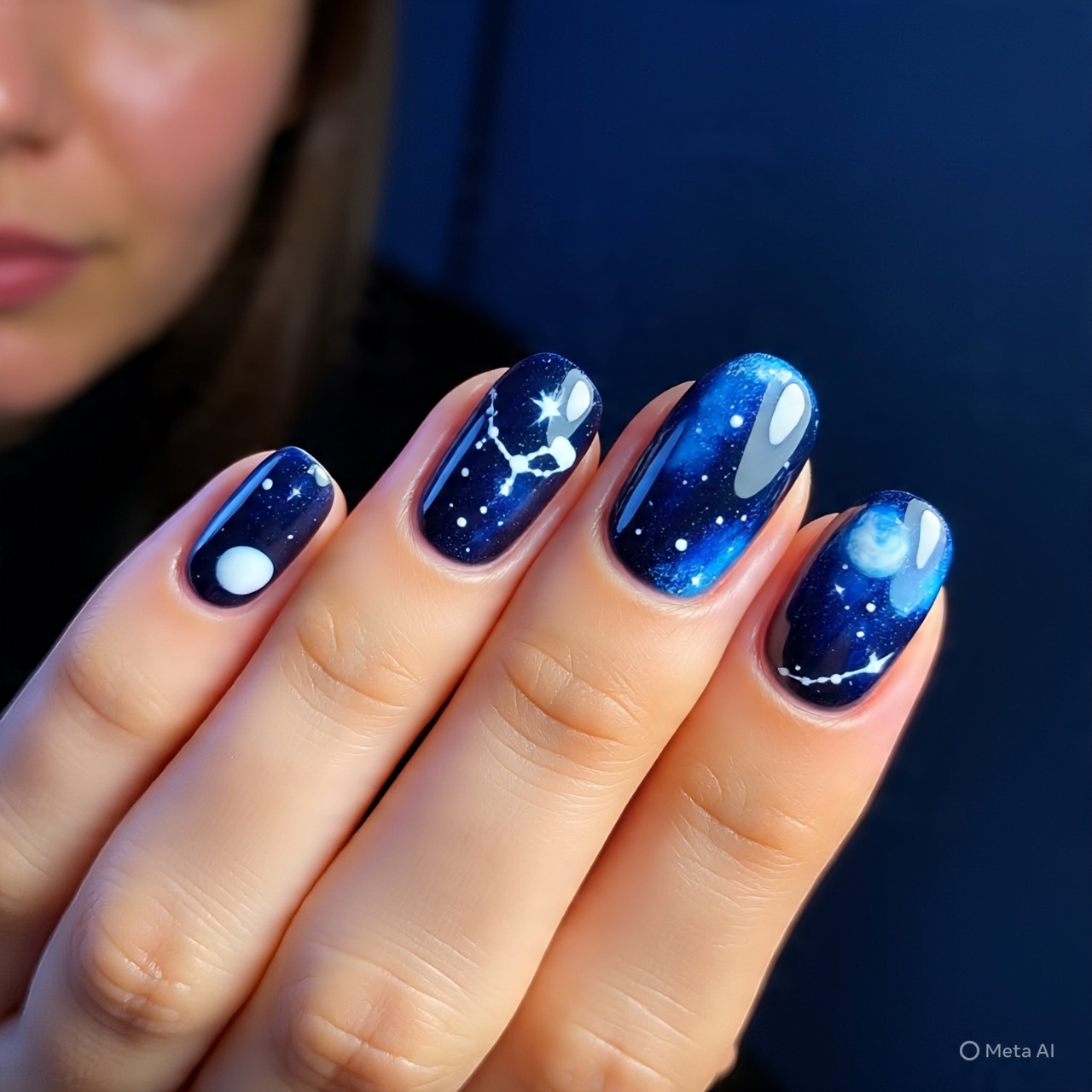 Glossy Galaxy Nails