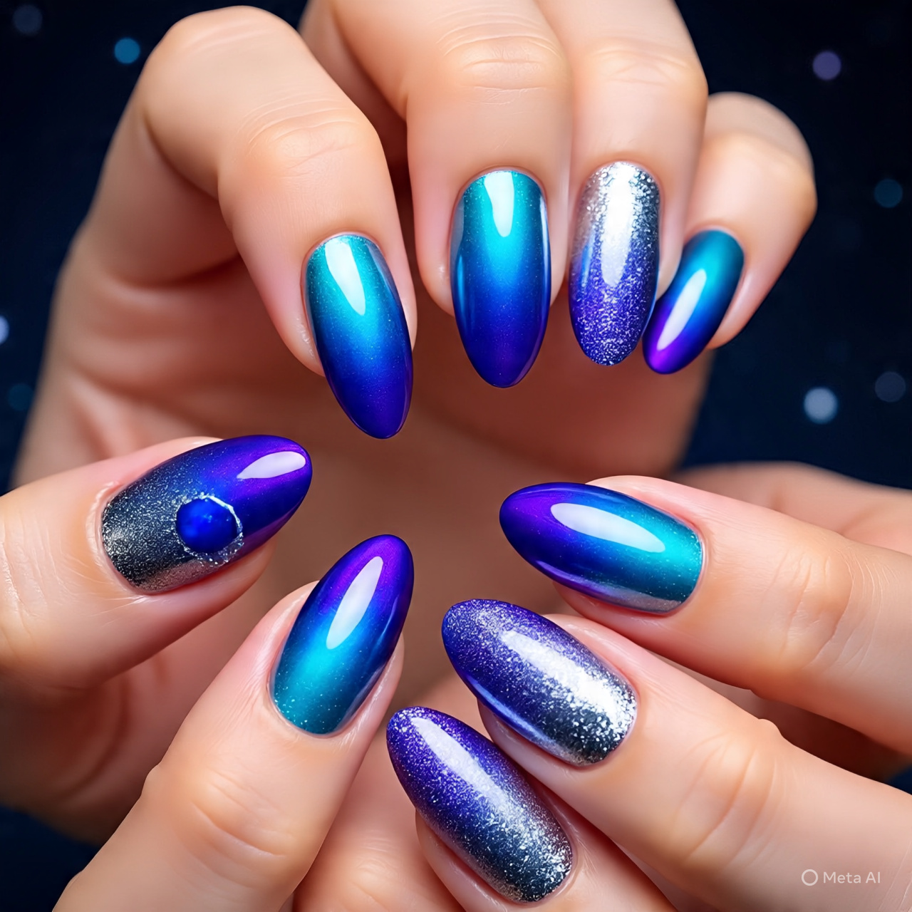 Glossy Galaxy Nails