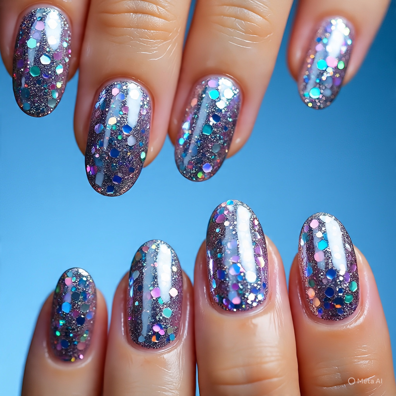 Glossy Galaxy Nails