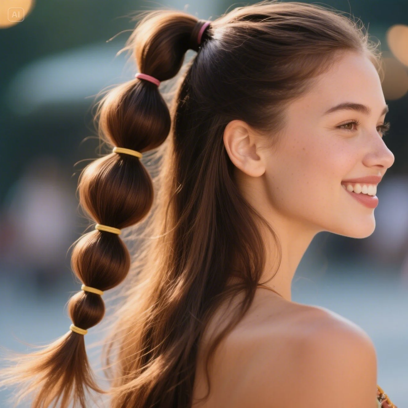 The Sleek Bubble Ponytail