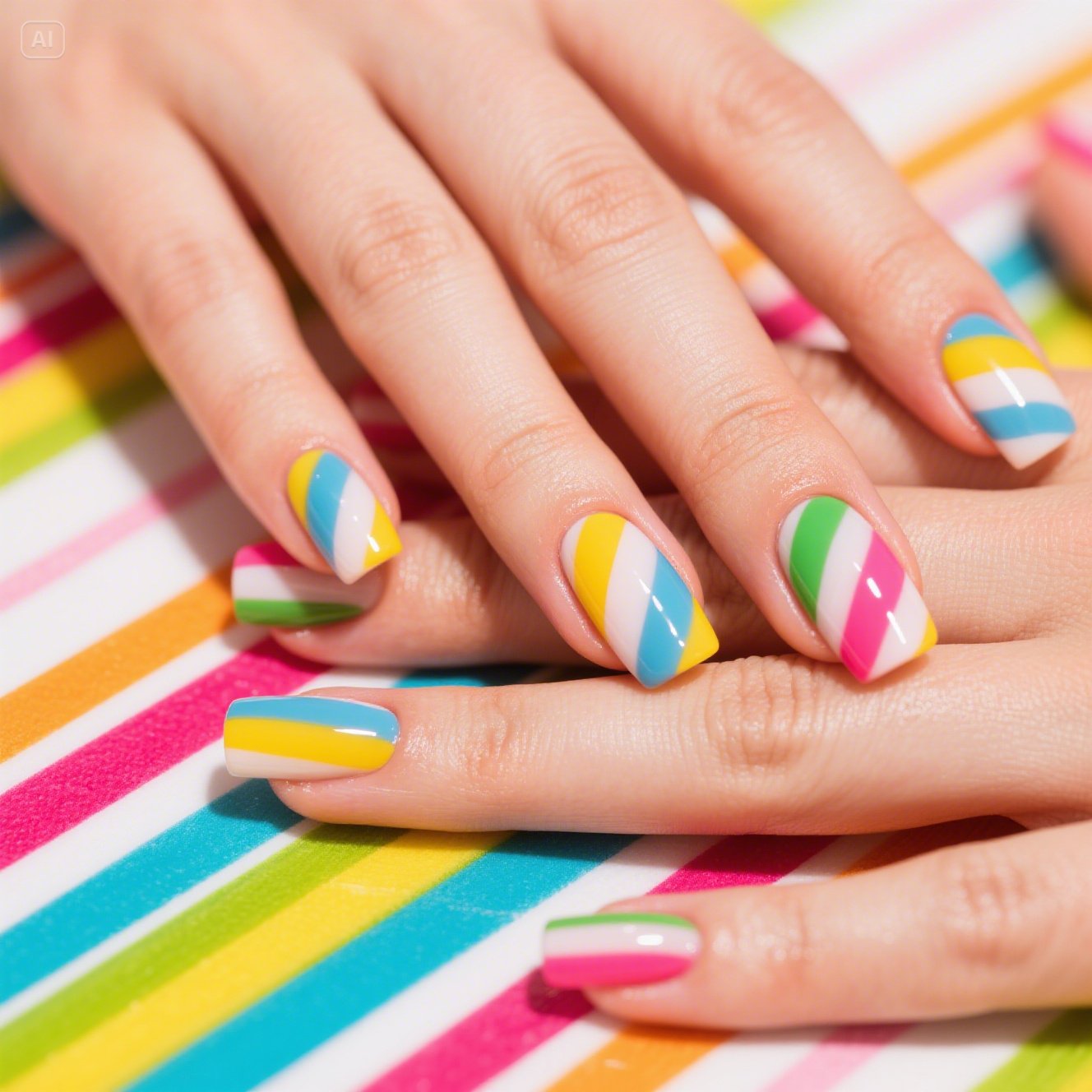 Radiant Rainbow Nails