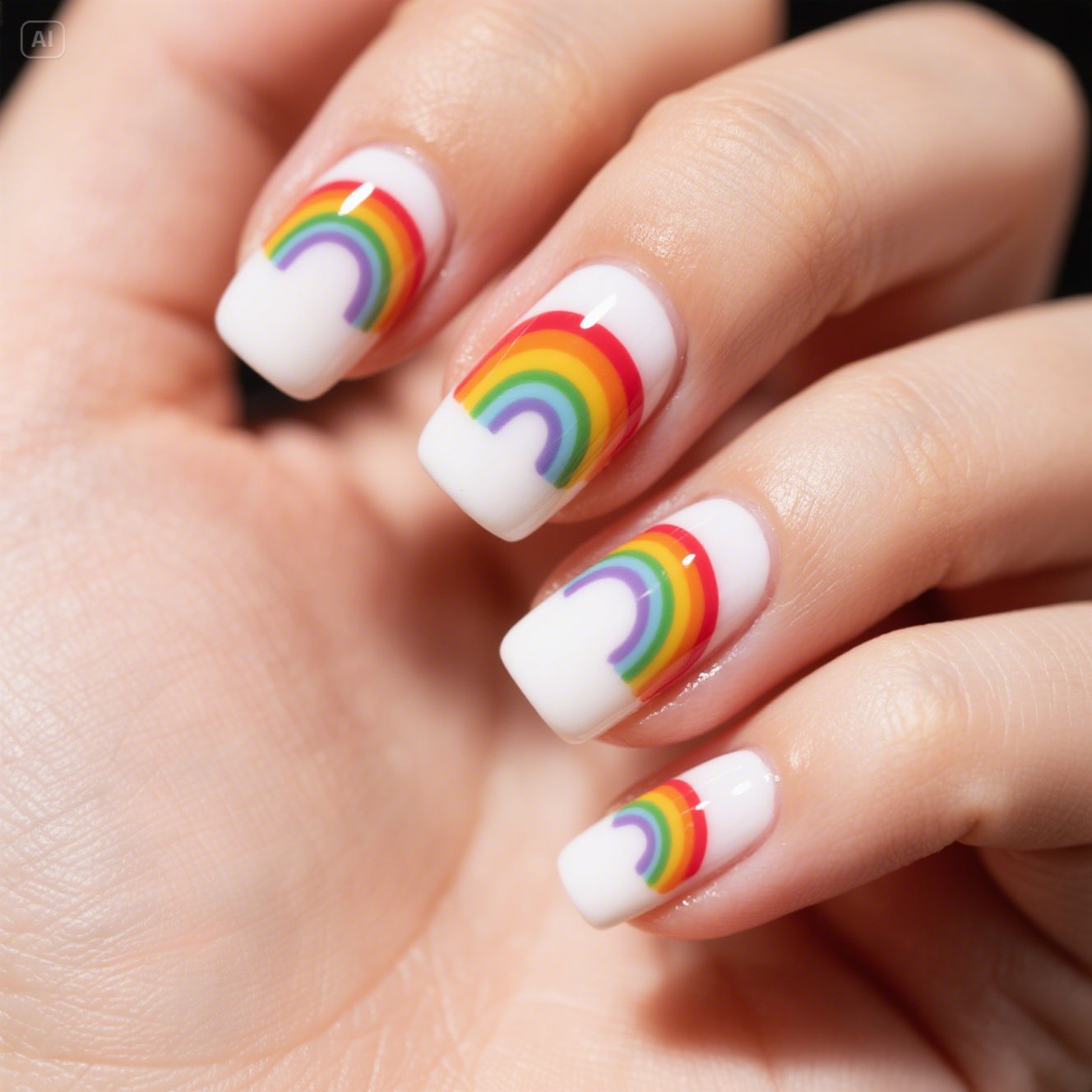 Radiant Rainbow Nail