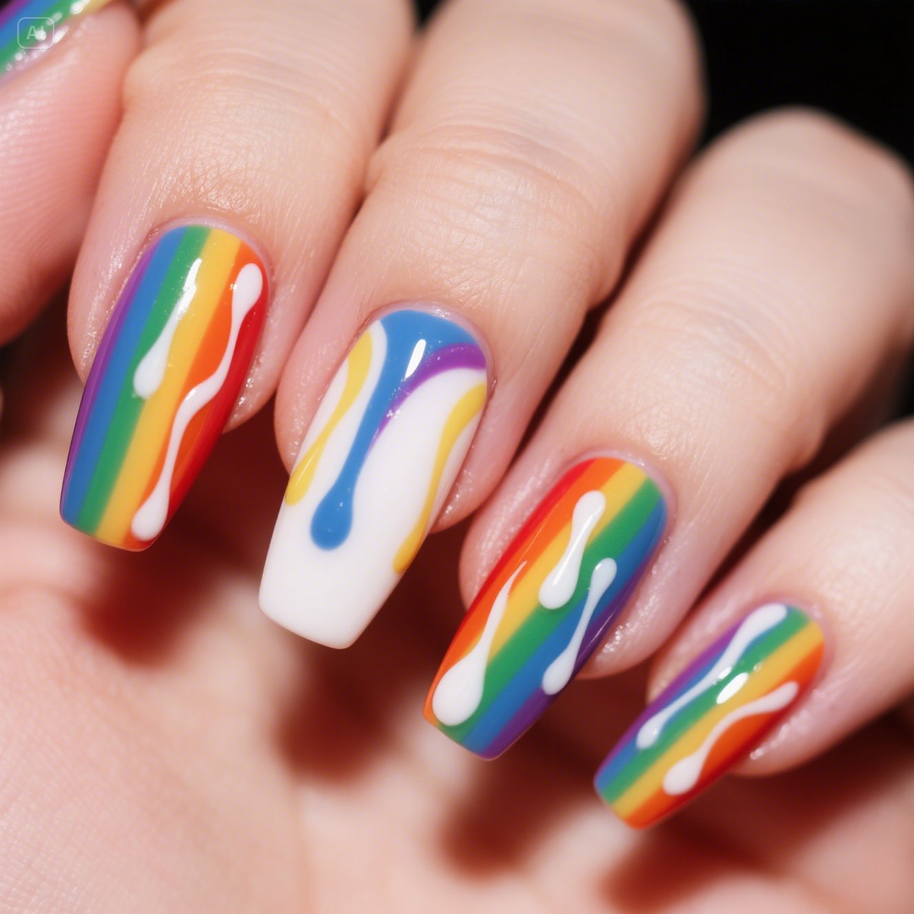 Radiant Rainbow Nails